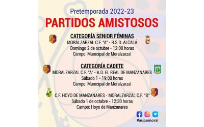 Amistosos días 1 y 2 de octubre
