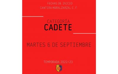 El 6 de septiembre inician la pretemporada nuestros cadetes